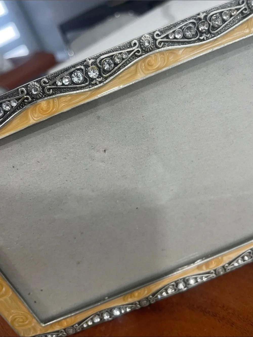 Decorative Yellow and Silver Picture Frame by